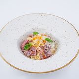 Паста Карбонара с кониной 