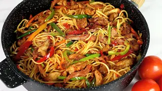 Stir fry spaghetti