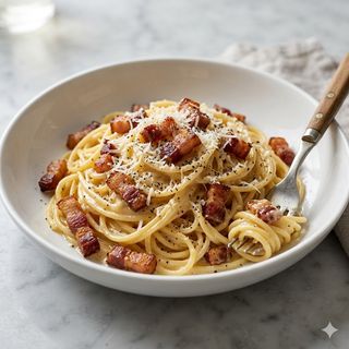 Spaghetti alla carbonara con guanciale