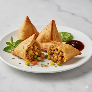 Samosas Con Patatas Fritas
