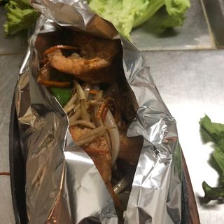 Gambas Tigre em Prato de Ferro