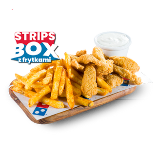 Strips Box z frytkami i sosem czosnkowym NOWOŚĆ