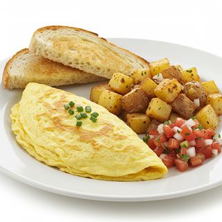 Omelette served with Toast Potato Hash & Salsa Plain