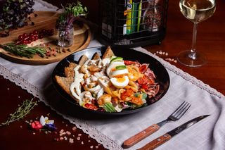 Seafood Caesar salad