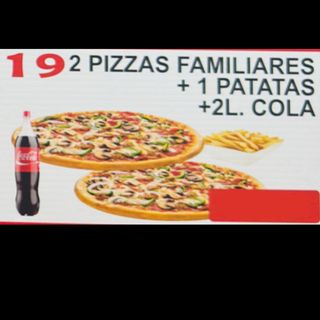 Menú 2 Pizzas Familiares