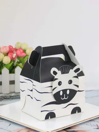 Caixa de presente com estampa zebra