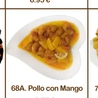 68A. Pollo rebozado con mango