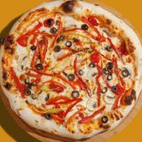 პიცა ვეგეტარიანული 4 ნაჭრიანი 22 სმ. 320 გრ.