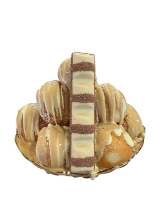 Krapfen mini variegate con crema Bueno White e crema bianca