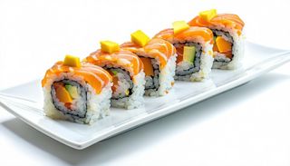 Uramaki salmone e mango