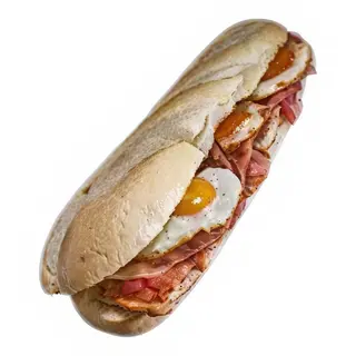 (12)BOCADILLO DE LOMO ,QUESO,JAMON SERRANO Y PIMIENTO VERDE