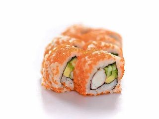 №447 Каліфорнія з креветкою в ікрі летючої риби (200g)