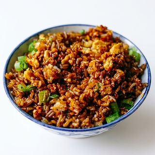 Leek and soy rice