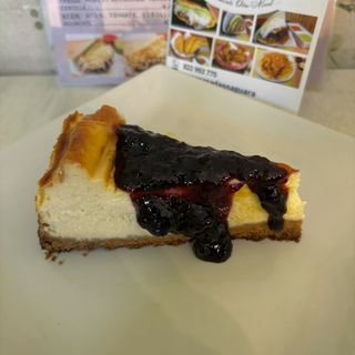 Tarta de queso horneada arándanos