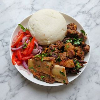 Dry Pork With Ugali