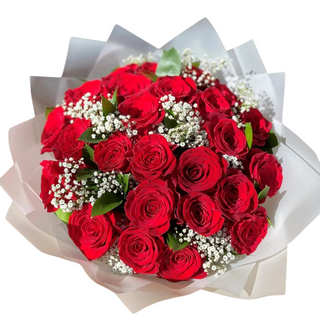 Red Roses Baby Breath