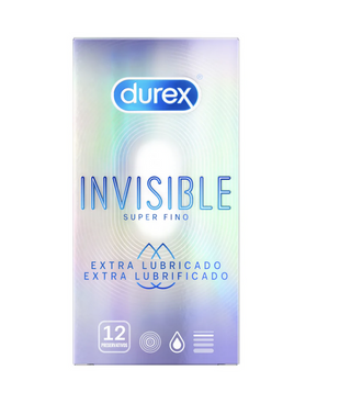 Durex Invisible Extra Lubrificado X12