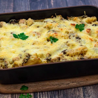  GRATIN TAGLIATTELLE POULET ET CHAMPIGNONS 