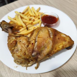 Pollo asado con patatas 