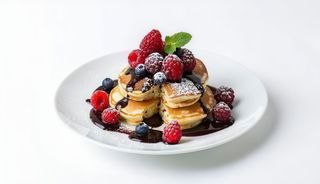 2 TORTITAS  CON FRUTA Y CHOCOLATE