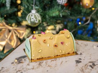 Bûche moyen modèle pistache noisette