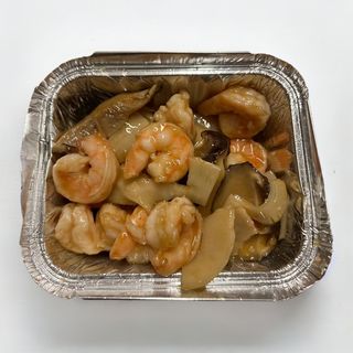 Gamberi con funghi e bambù 双东虾