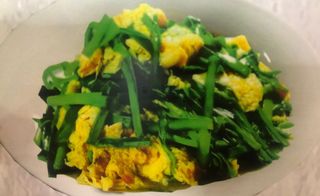 Жареный Джусай с яйцом