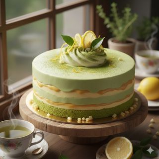 Торта със зелен чай и зест от лимон