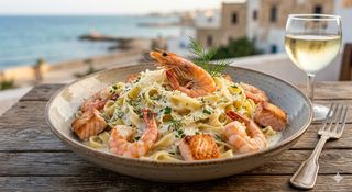 Tagliatelle Crevettes & saumo