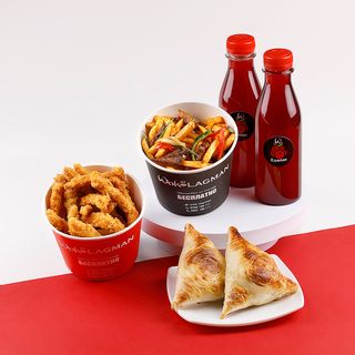 Комбо микс   "Куриные палочки и Фри с мясом"