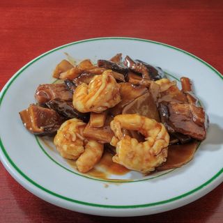 Gambas Con Bambú Y Setas