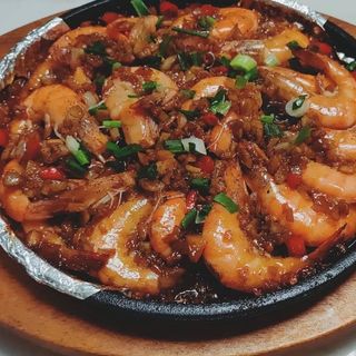 Gamberoni alla griglia（铁板虾）