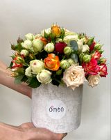 ჯუჯა ვარდების კომპოზიცია ყუთში (Large)