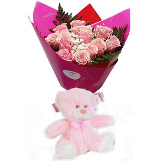 BIENVENIDA(12 Rosas ROS & Peluche) 12,42