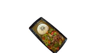 Xinjiang style rice with fried beef