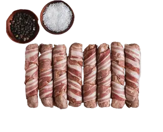 Rolovani ćevapi sa slaninom i sirom