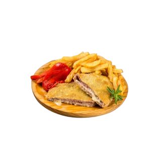 Cachopo de Rulo de Cabra y Cebolla Caramelizada