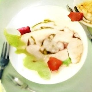 Салат "Цезарь" с семгой