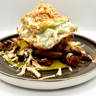 Huevos Rotos con setas