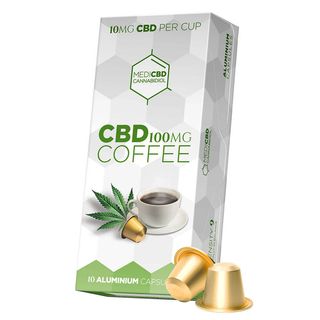 Capsule de Cafea MediCBD, compatibile Nespresso, 100mg CBD, 10buc
