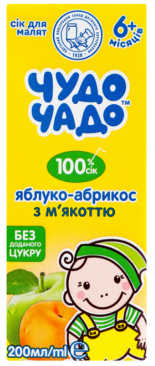 Сік Чудо-Чадо яблуко-абрикос 200 мл