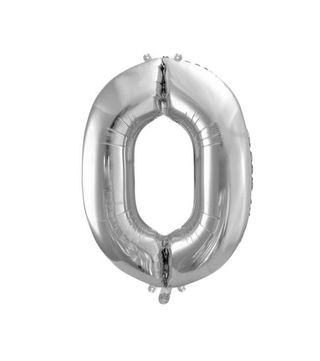 Cyferka 0 z helem ( srebrna )