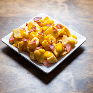 Patatas queso cheddar y bacon