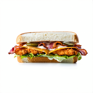 Bocadillo De Pechuga Con Bacon Con Queso Con Mayonesa Y Lechuga