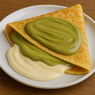 Crepe De Pistacho Y Chocolate Blanco