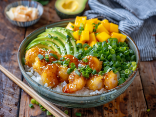 Poke Langostino En Tempura Y Salsa De Chili Dulce
