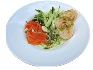 Салат з лососем та мусом із авокадо (260g)