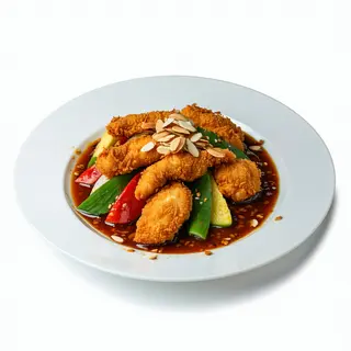 Pollo Con Almendras Rebozadas