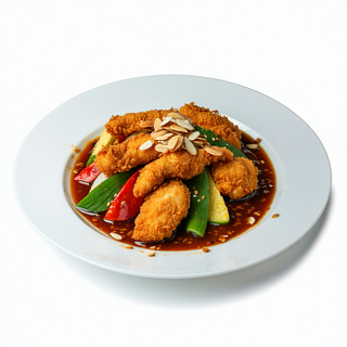 Pollo Con Almendras Rebozadas