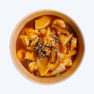 138.Gamberi con funghi e bambu